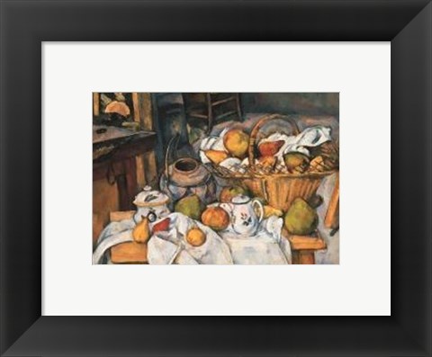 Framed Still Life With Fruit Basket, 1880-1890 Print