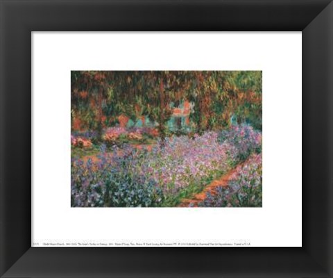 Framed Artist&#39;s Garden At Giverny, 1900 Print