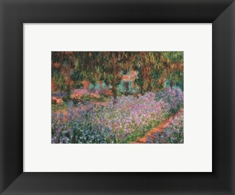 Framed Artist&#39;s Garden At Giverny, 1900 Print