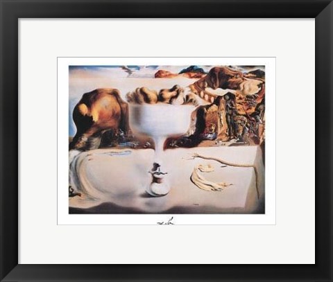 Framed Appariton Of Face And Fruit Dish On A Be Print