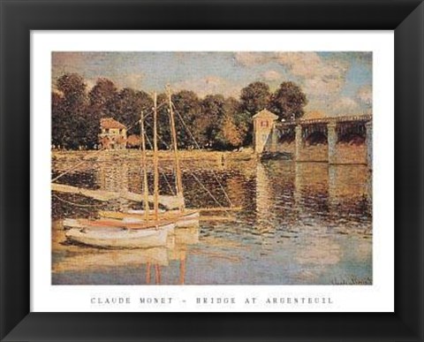 Framed Bridge At Argenteuil Print