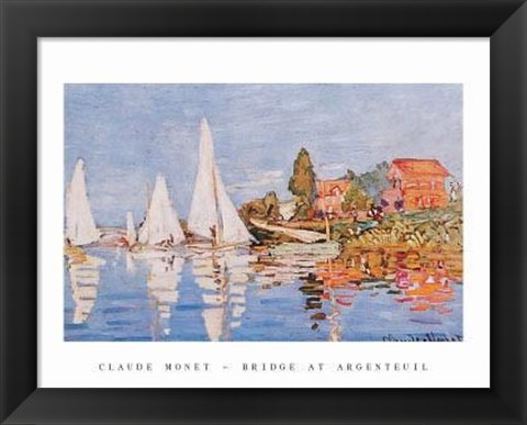 Framed Boats At Argenteuil Print