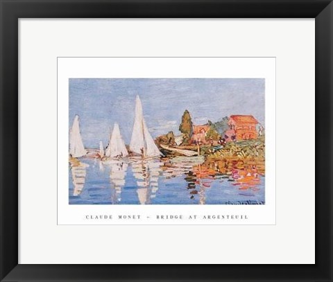 Framed Boats At Argenteuil Print