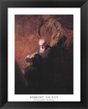 Framed Philosopher Reading Print