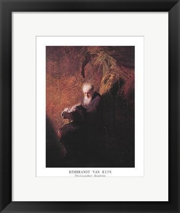 Framed Philosopher Reading Print