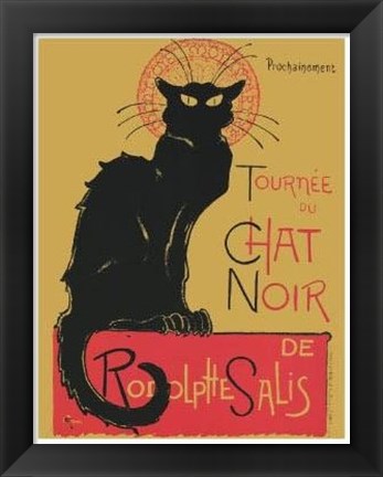 Framed Tournee Du Chat Noir (Yellow Background) Print