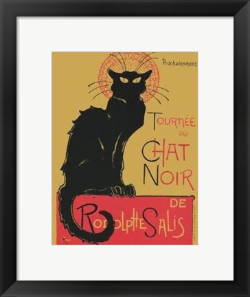 Framed Tournee Du Chat Noir (Yellow Background) Print