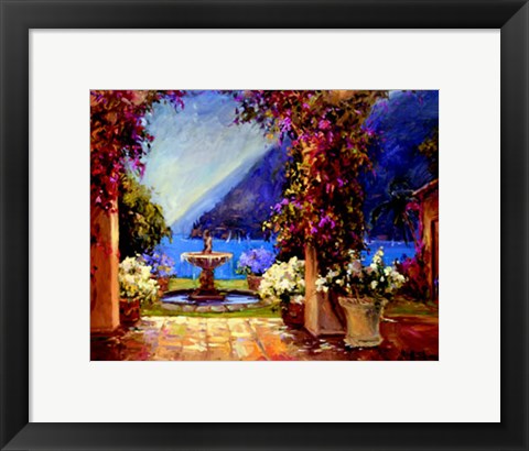 Framed Seaside Fountain Print