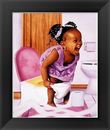 Framed Girl Potty Kid Print