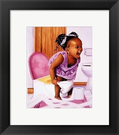 Framed Girl Potty Kid Print