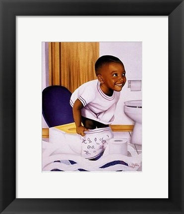 Framed Boy Potty Kid Print