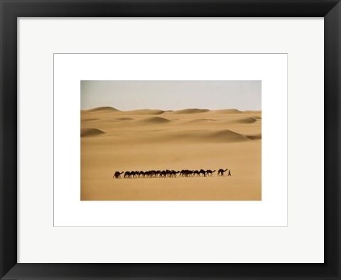 Framed Camel Train, Mauritania Print