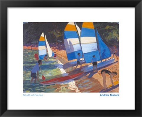 Framed Sailboats, South Of France Print