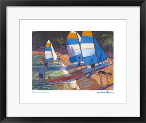 Framed Sailboats, South Of France Print