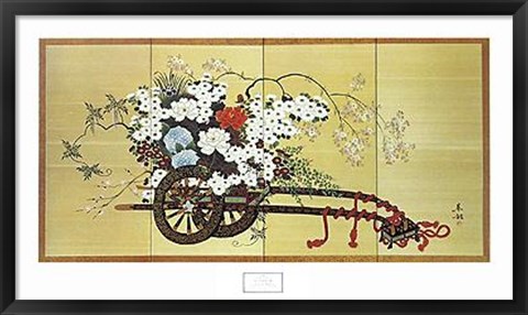 Framed Flower Cart Print