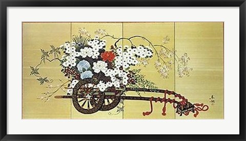 Framed Flower Cart Print