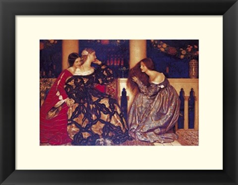 Framed Venetian Ladies Listening Print