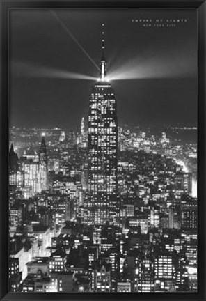 Framed Empire Of Lights, New York City Print