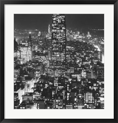 Framed Empire Of Lights, New York City Print