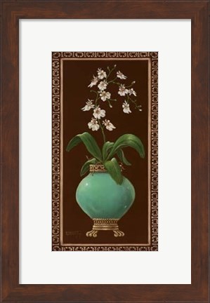 Framed Ginger Jar With Orchids I Print