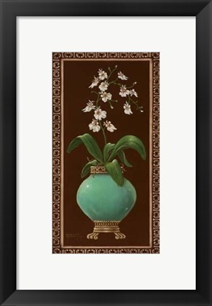 Framed Ginger Jar With Orchids I Print