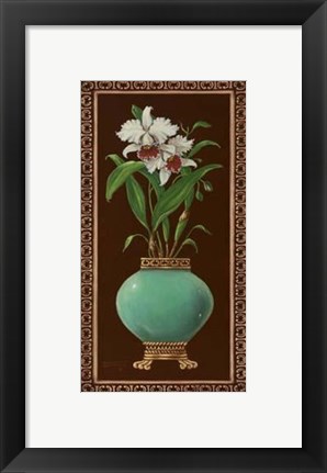 Framed Ginger Jar With Orchids II Print