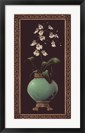 Framed Ginger Jar With Orchids I Print