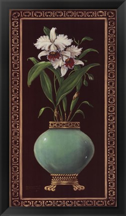 Framed Ginger Jar With Orchids II Print