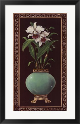 Framed Ginger Jar With Orchids II Print