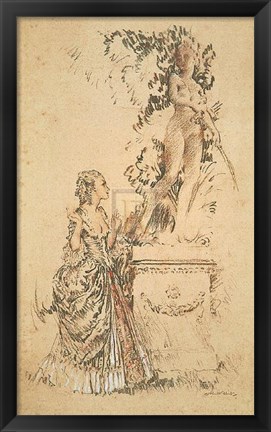 Framed Madame Du Barry and the Statue of Venus Print