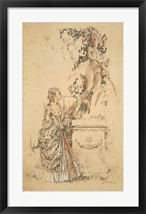 Framed Madame Du Barry and the Statue of Venus Print