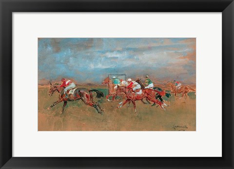 Framed Start Newmarket Print