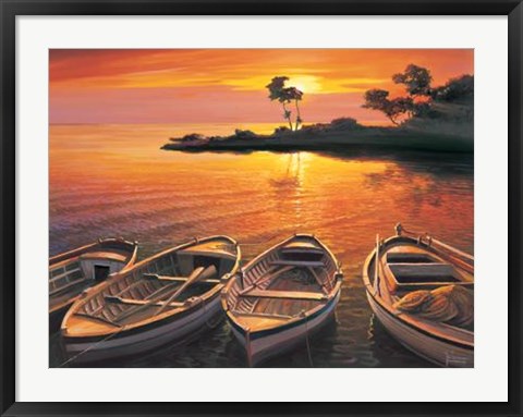 Framed Tramonto Sulla Baia Print