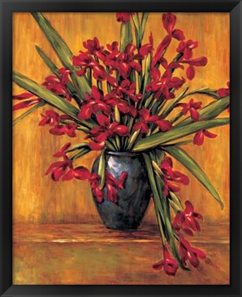 Framed Red Irises Print