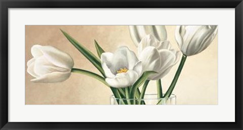 Framed Vaso Con Tulipani Bianchi Print