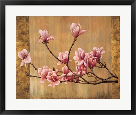 Framed Pink Magnolias Print