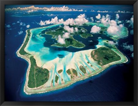 Framed Aerial View, Bora Bora, French Polynesia Print