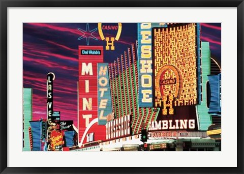 Framed Fremont Street, Las Vegas Nevada Print