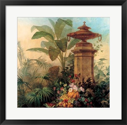 Framed Flowers And Tropical Plants Print