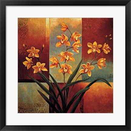 Framed Orange Orchid Print