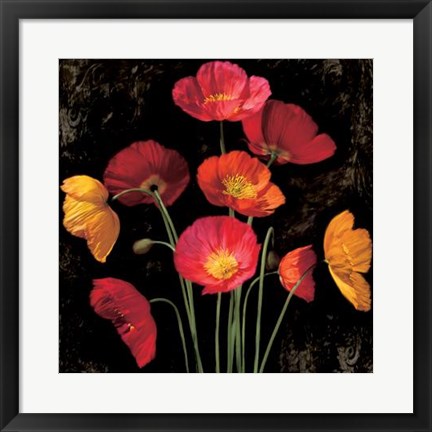 Framed Poppy Bouquet I Print