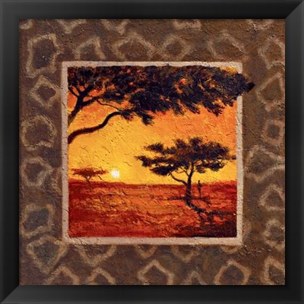 Framed Savannah Sunset I Print