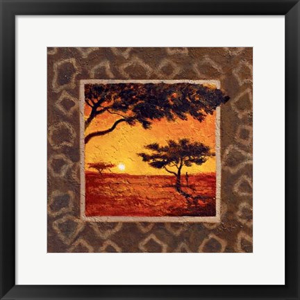 Framed Savannah Sunset I Print