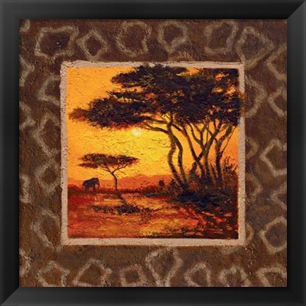 Framed Savannah Sunset III Print