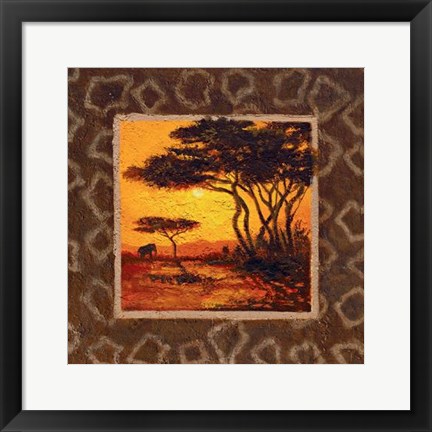 Framed Savannah Sunset III Print