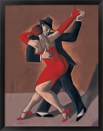 Framed Tango Rouge Et Noir Print