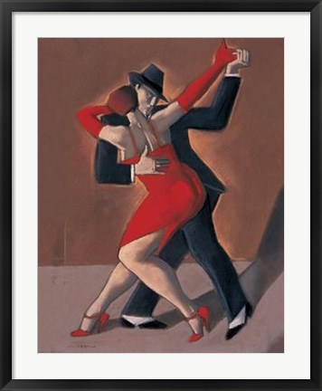 Framed Tango Rouge Et Noir Print