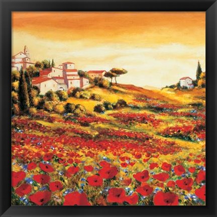 Framed Valley Of Poppies Print