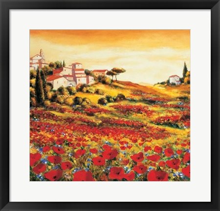 Framed Valley Of Poppies Print