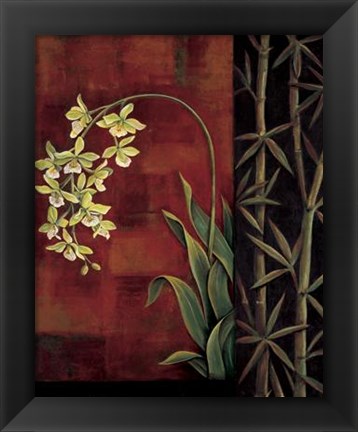 Framed Green Orchid Print